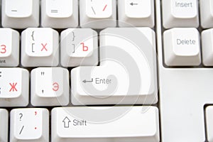 Keyboard with russian keys background