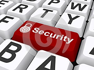 Keyboard with security button