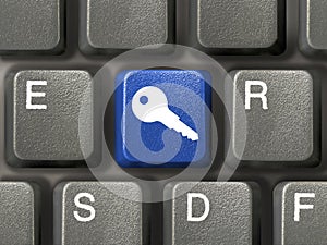 Keyboard with security key