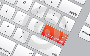 Keyboard with Shop Online Icon
