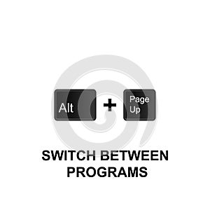 Keyboard shortcuts, switch between programs icon. Can be used for web, logo, mobile app, UI, UX