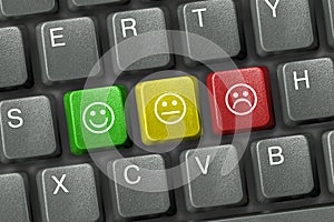 Keyboard with smiley keys photo