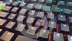 keyboard surface with rainbow backlight