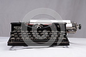 Keyboard and typewriter keys, detail. Evolution of technology in writing. Old typewriter type
