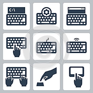 Keyboard and Typing Related Vector Icons photo