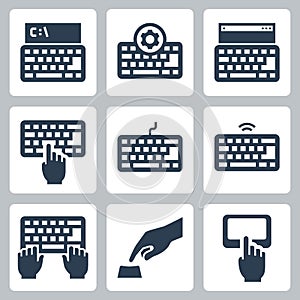 Keyboard and Typing Related Vector Icons