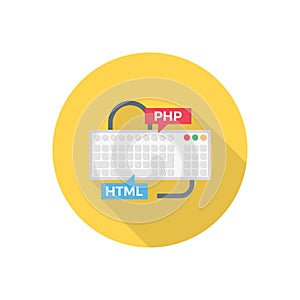 Keyboard vector flat colour icon