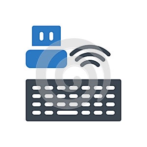 Keyboard vector glyph colour icon