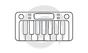 Keyboard musical tools vector icon.