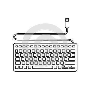 Keyboard vector icon. Keyboard linear sign. Computer keyboard icon.