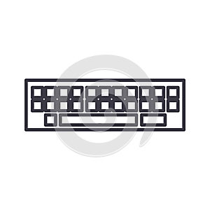 Keyboard vector line icon, sign, illustration on background, editable strokes