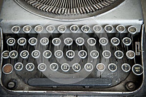 Keyboard of a vintage typewriter