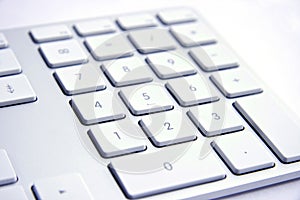 Keyboard on white background