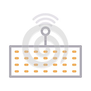 Keyboard wireless thin line color vector icon