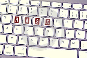 A keyboard and the word hate photo