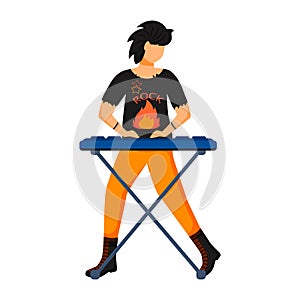 Keyboardist flat color vector illustration photo