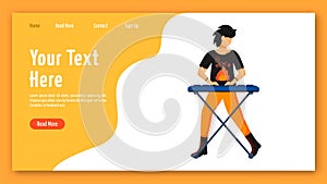 Keyboardist landing page vector template