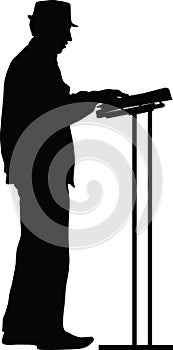 Keyboardist silhouette vector