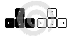 Keyboards arrow buttons icon set.