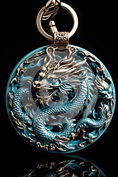 Keychain, dragon straight face