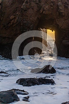 Keyhole arch around sunset