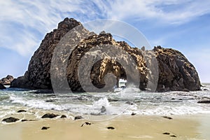 Keyhole Arch on Pfeiffer Beach California