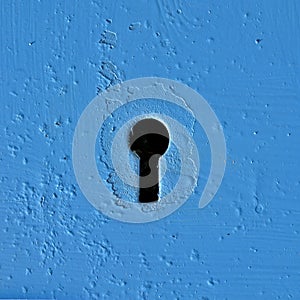 Keyhole in blue