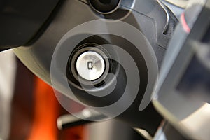 Keyhole, ignition switch in the passenger car