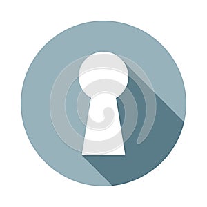 Keyhole icon in Flat long shadow style. One of web collection icon can be used for UI, UX