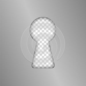 Keyhole icon. Key hole for door. Gray silhouette keyhole isolated on transparent background. Home lock. Secrecy graphic. Simple fl