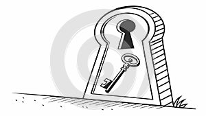 Keyhole with Key Inside Icon, Access Solution Security, vector design Generative AI