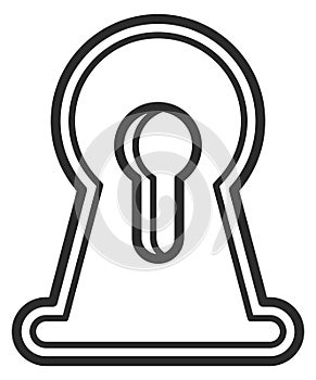 Keyhole line icon. Privacy symbol. Locked door