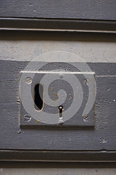 Keyhole of old doorlock photo