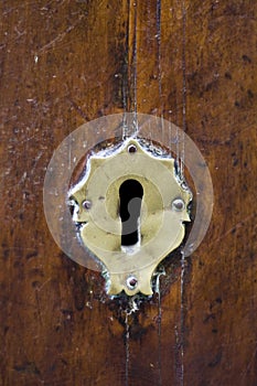 Keyhole of old doorlock photo