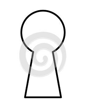 keyhole silhouette outline shape, black and white vector illustration