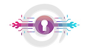 Keyhole Tech Access. Digital Security Symbol Vector Icon, vector design Generative AI
