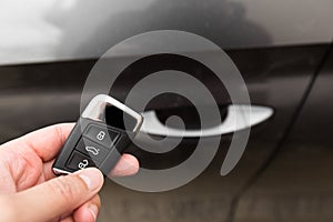 Keyless remote control system of a modern car - Image