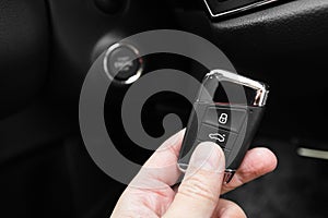 Keyless remote control system of a modern car - Image