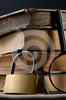 Keylock and magnifying glass