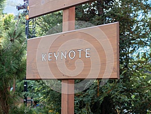 Keynote wooden sign post providing direction photo