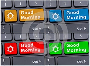 Keypad with good morning message