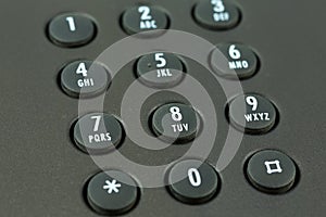 Keypad with letter mapping of a black telephone