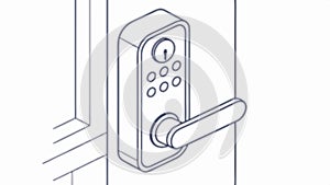 Keypad Smart Door Lock, Digital Home Security, vector design Generative AI