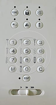 Keypad or switch button of modern sewing machine