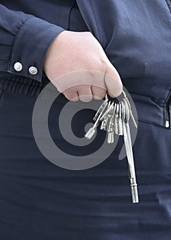 Keyring in the hand of a woman