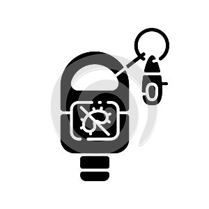 Keyring sanitizer black glyph icon