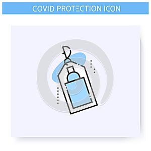 Keyring sanitizer line icon