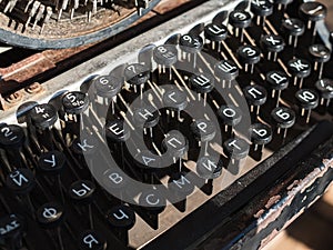 keys of an antique typewriter