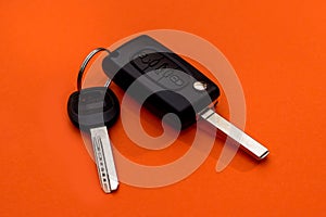 Keys and black car alarm panel