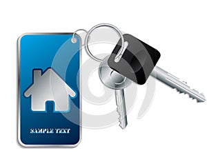 Keys with blue keyholder